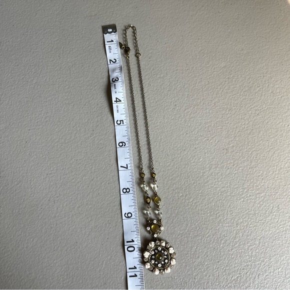 Cookie Lee Roses Crystal Victorian Medallion Necklace - Picture 7 of 8